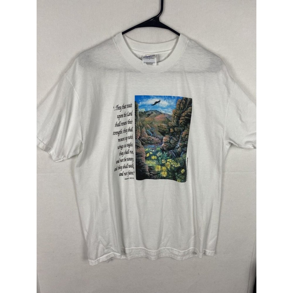 Hanes Heavyweight 50/50 Christian T-Shirt Size Adult L Isiah  Verse 40:31